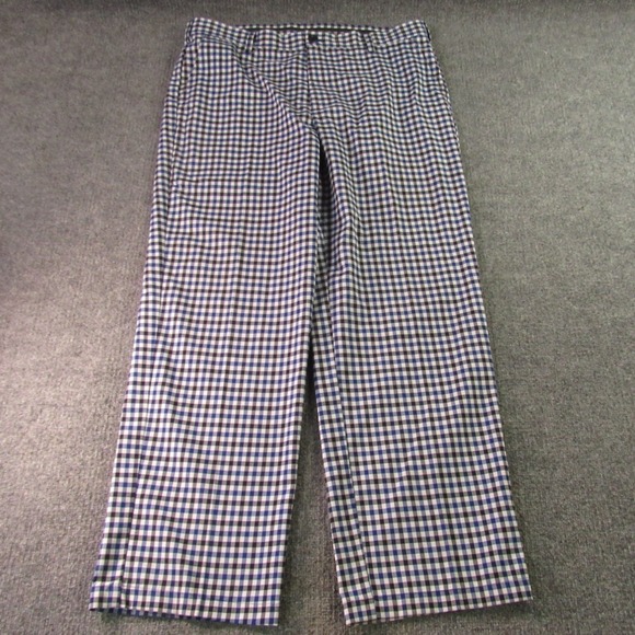 Izod Other - IZOD Golf Pants Mens 38x32 Blue Black Gingham Check Performance Retro Old Money